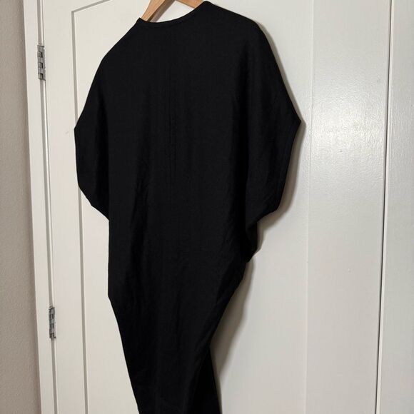 Helmut Lang Sonar Dress Sz XS Petite Black Wool V Neck Minimalist Event Feminine - Picture 6 of 13